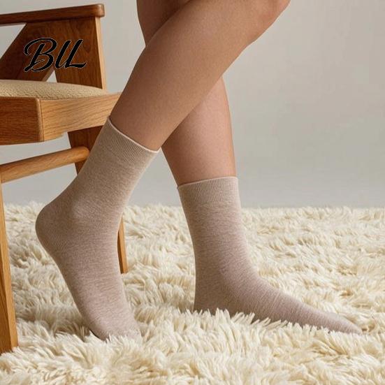 Non-binding Top Socks Men Crew Socks, Solid Color Casual Soft Non Binding Winter Warm Dress Breathable Sweat Wicking Mid-calf for Autumn And