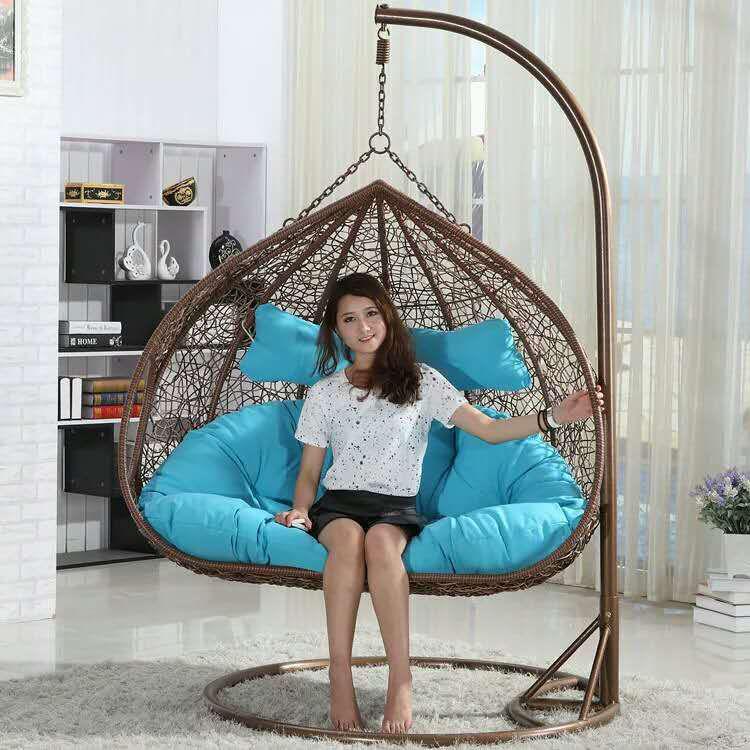 Rattan Indoor/Outdoor Double Hanging Swing Chair