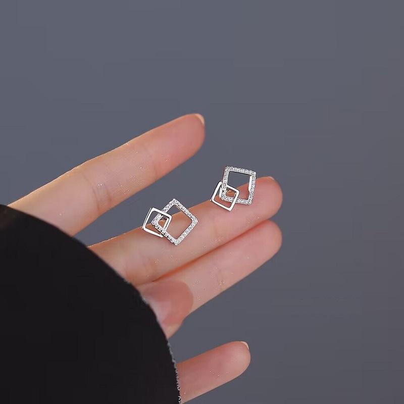 Подвески в виде ромба, женские висячие серьги, серьги-подвески с пряжкой золотого цвета, серьги-подвески со стразами