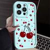Красный вишневый узор TPU мягкий чехол для телефона iPhone 16 Pro Max 15 Pro 14 13 12 11 XR XS матовый противоударный защитный бампер для объектива