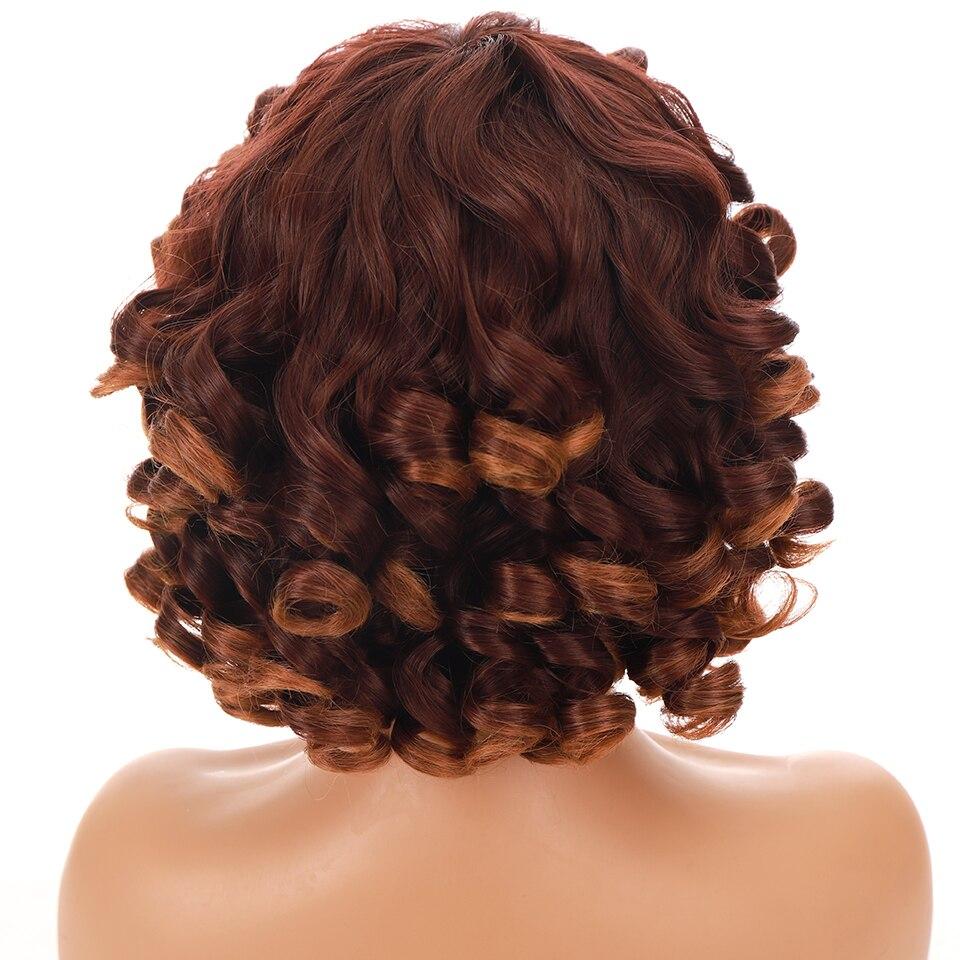 LUPU Synthetic Afro Kinky Curly Wigs With Bangs For Black Women African Heat Resistant Ombre Pink Black Short Hair Cosplay Wigs