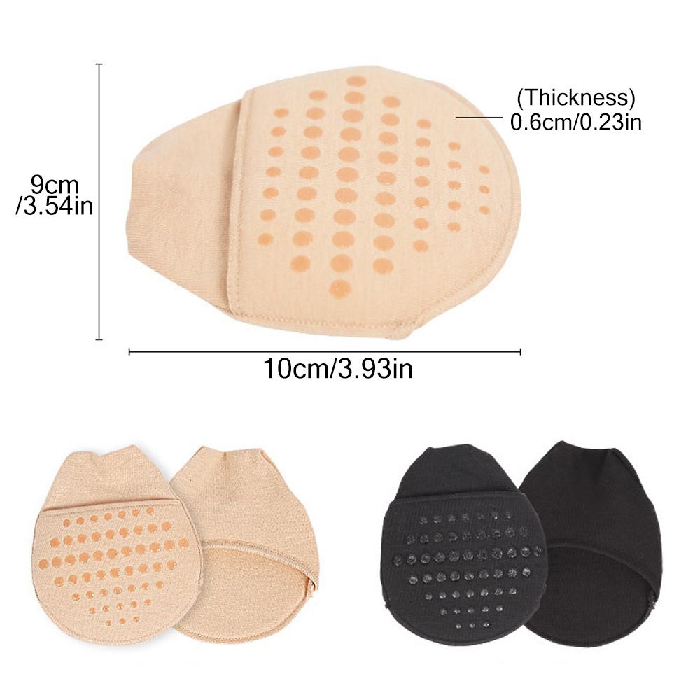 1 Pair Breathable Women's Invisible Toe Cover With Padding Toe Topper Liner Socks Non-Skid Bottom For High Heels Cushions