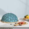 Бамбуковая фруктовая плетеная корзина с крышкой от мух из ротанга для подачи овощей на открытом воздухе
