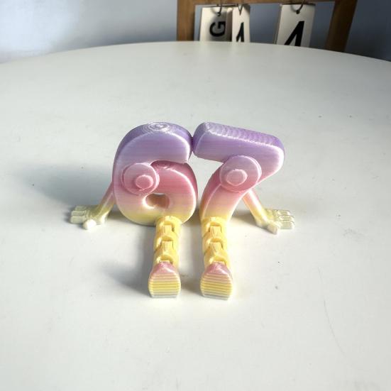 3D Printed 67 Number Figurine Articulated Flexible 67 Character Figure with Movable Joints