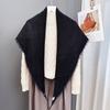 AIM Physical Wool Triangle Scarf, Women's Fringed Casual Loose Literary Scarf Shawl, Soft and Skin-friendly Scarf