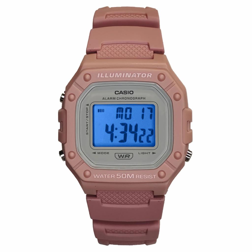 Casio Унисекс ПОДРОСТКОВЫЕ Розовые Часы W-218HC-4AV(Watch3--)