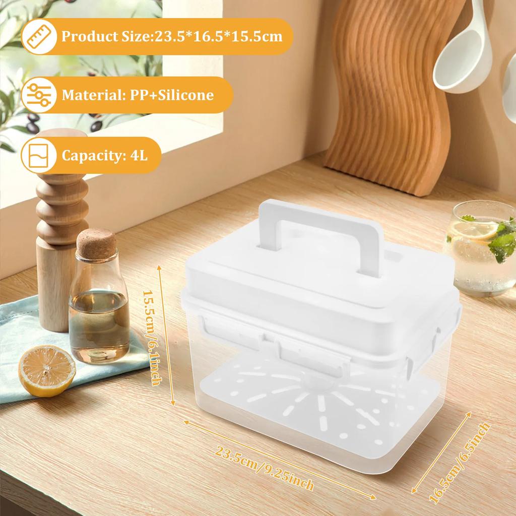 4/5 л Банка для солений Герметичный контейнер для ферментации солений для соленых огурцов, корнишонов, квашеной капусты, оливок, кимчи