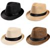 Шляпа унисекс для мужчин и женщин Fedora Trilby соломенная кепка с широкими полями Beach Sun Gentleman Adlut