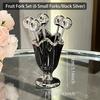 High-looking Stainless Steel Fruit Forks, Home Use, Light Luxury, Youngsters's Safety Small Fork Set, Storage Jar, Dessert Fruit Picks