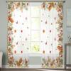 Autumn Leaves Watercolor Sheer Window Curtains For Living Room Kitchen Children Bedroom Voile Hanging Curtain