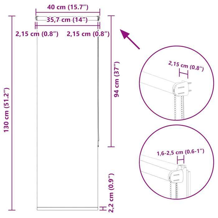 VidaXL Store enrouleur occultant largeur du tissu 35,7 cm polyester, store de jour et de nuit, store de cuisine, store 4011350