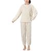 Xppe Pajama and Loungewear Round Long Wide Leg Plus Velvet Solid Plus Loose Cute Loungewear for and Winter Women's Set, Neck, Sleeves, Pants,