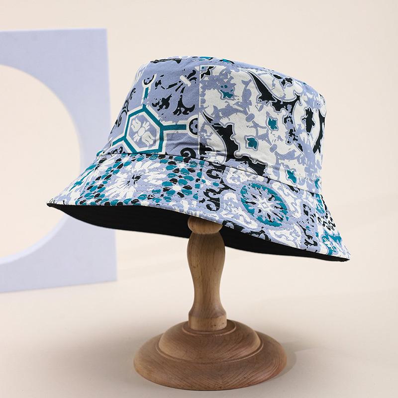 Popular exotic bucket hat European and American personalized printing double-sided sunshade basin hat spot