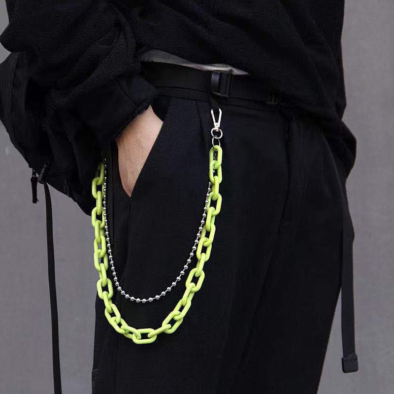 Pants Chain Removable Resin Chain Fluorescent Pants Ins Trendy Brand Hip-hop Decorative Chain Hanging Chain