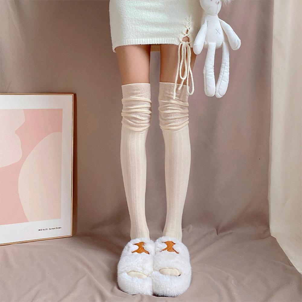 Over The Knee Thigh High Stockings Solid Color Women Hosiery Casual Tall Tube Leggings