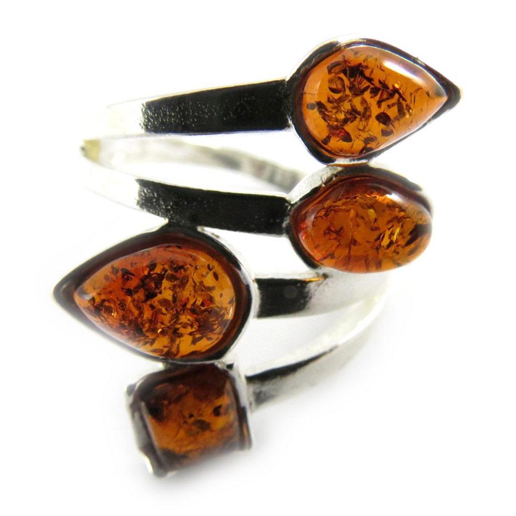 Серебряное кольцо с янтарем 'Nova'