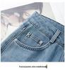 Women's 2025 High-Waist Retro Blue Wide-Leg Jeans for Spring/Autumn - Loose Drape, Popular Straight-Leg Style