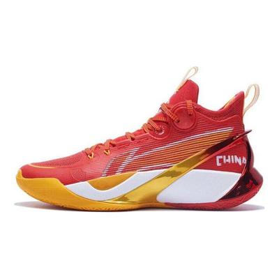 Баскетбольные кроссовки Li Ning Sonic 10 Ultra Shock Absorbing Anti-Slip Durable Mid Top Bright Neon Red Men Basketball Shoes ABAS145-10