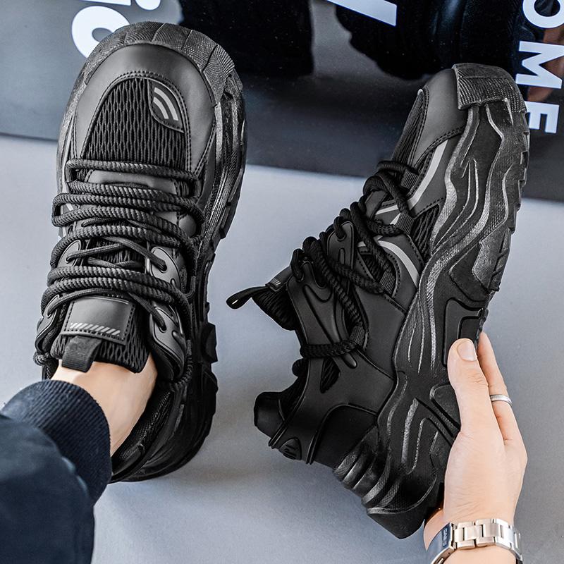 New Thick SoledNew Thick Soled Height Increasing Lightweight Comfortable Breathable Sports Dad Shoes Low Top Trendy Single Shoes