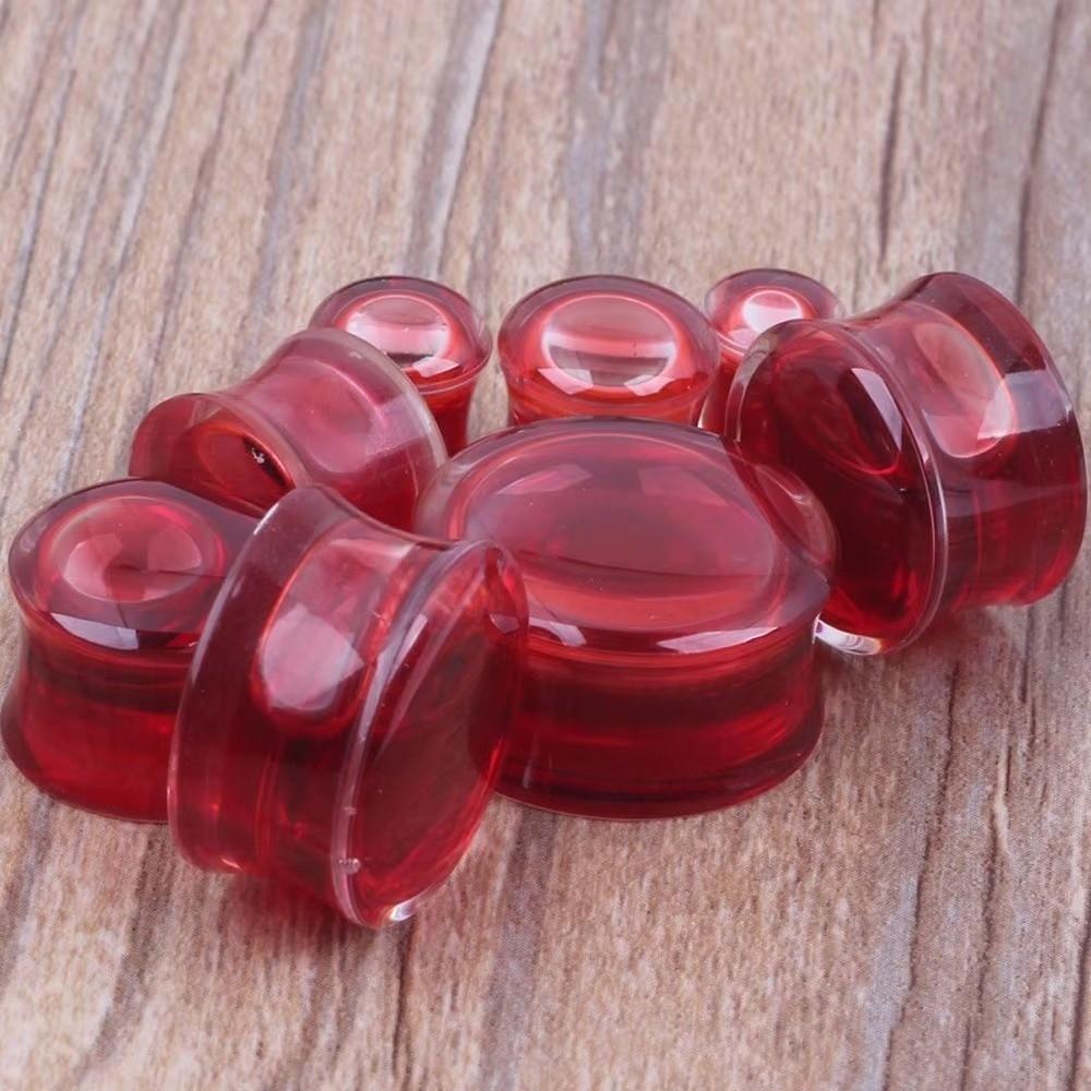 Double Saddle Ear Plug Jewelry Transparent Acrylic Flesh Tunnels Piercing for Daily Outfit
