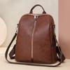 Женский мягкий кожаный рюкзак в стиле ретро с большой емкостью