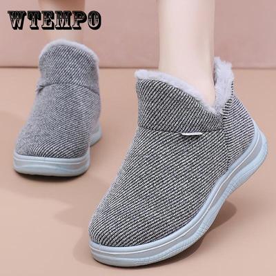 Зимние сапоги для женщин с толстым и теплым мехом, хлопковая обувь для верхней одежды, средние хлопковые сапоги, нескользящая обувь на толстой подошве