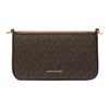 Michael Kors MK Bryant Сумка через плечо на кнопке из покрытого холста Маленькая унисекс-сумка Коричневая 32S5GYTU0B-252