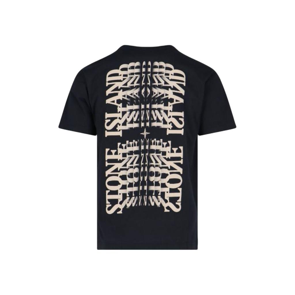 STONE ISLAND Мужская футболка с коротким рукавом и круглым вырезом с принтом букв, топы, черная 78152NS86-V0029