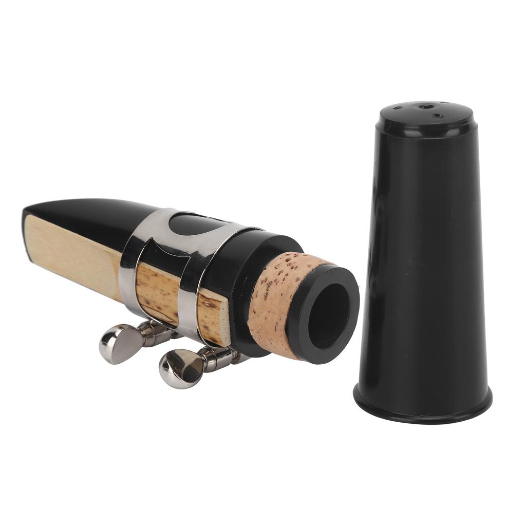 Clarinet Mouthpiece Kit ABS Ligature Cushions Reed Cap Musical Instrument Accessories(Black )