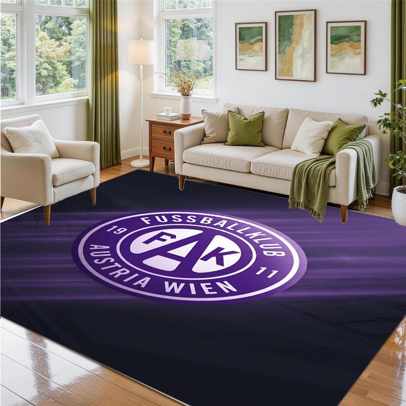 Austria Wien FC Design Crystal Velvet Rug Soft Decorative Mat for Bedroom Entrance