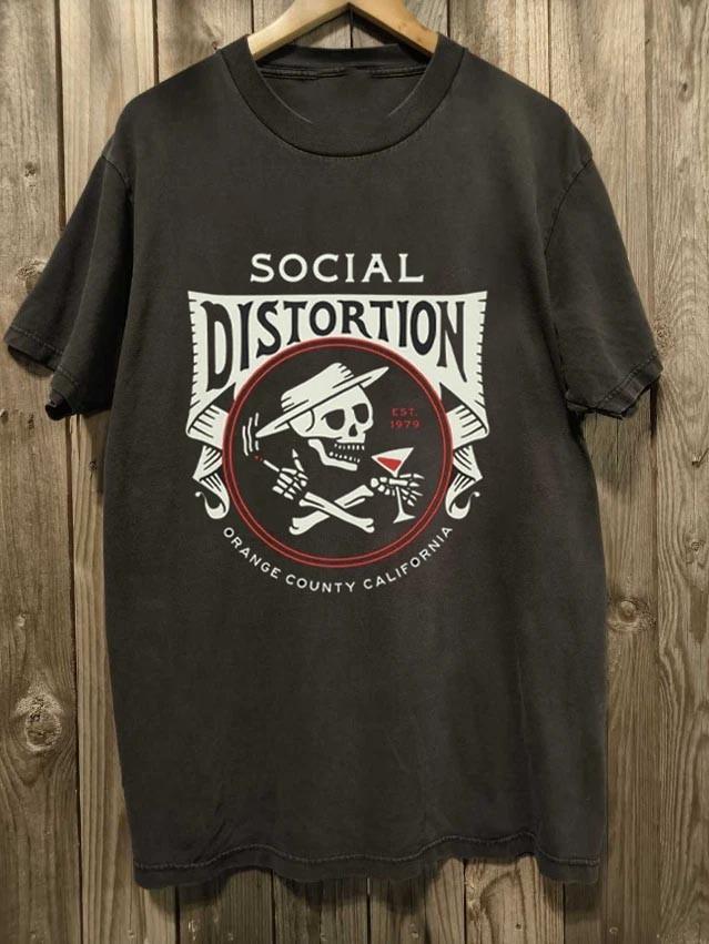 Social Distortion Orange County California Skelly Crest T-Shirt Fan Gift S-5XL Unisex T-Shirt