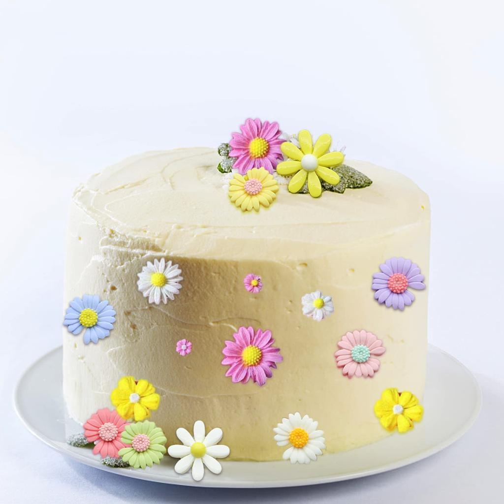 4 шт. силиконовые формы для цветов, силиконовые формы для ромашек и хризантем, маленькие цветочные формы для помадки, шоколада, формы для торта из полимерной глины и смолы для украшения торта