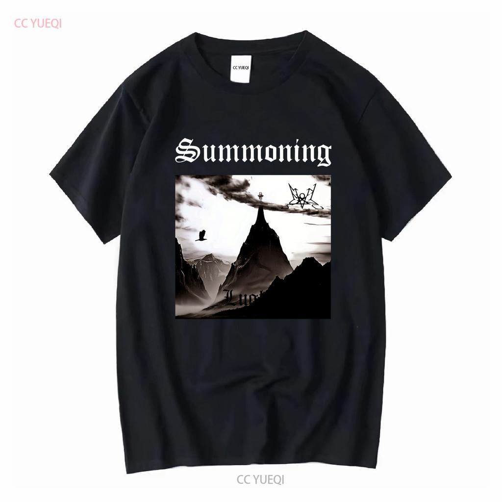 ВИНТАЖНАЯ черная футболка группы Summoning Все размеры от S до 345XL 1F1775 с длинным или коротким рукавом винтажная Постиранная Универсальная Немного