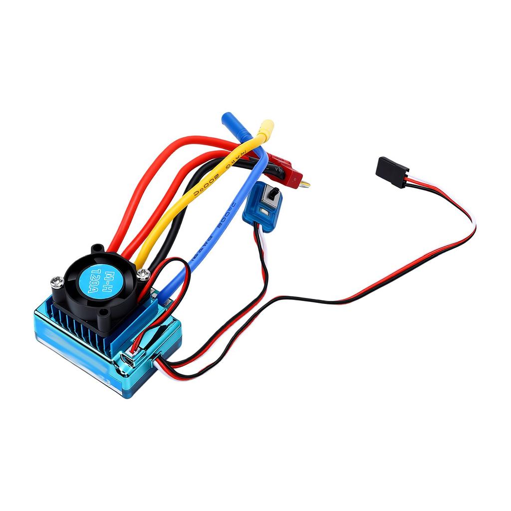 2 to 3S 120A Brushless ESC RC Electronic Speed Controller with T Male Plug 4.0mm Banana Female Plug for RC Car Boat