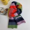 Narrow Shawl Women's Scarves Keep Warm Knitted Scarves Fashion Multicolor Stripe Scarf  Winter