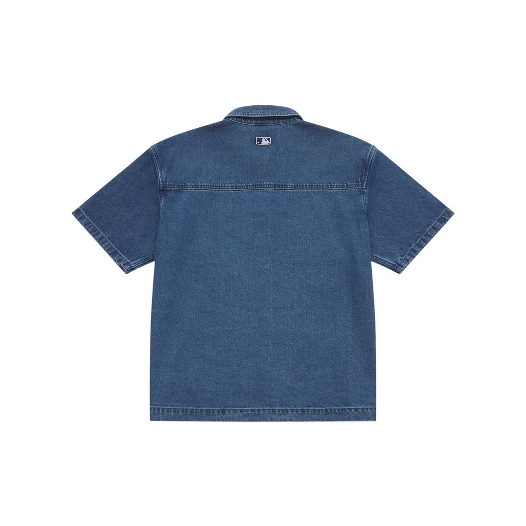 New MLB MONOGRAM Collection New York Yankees SS25 Shirt Unisex Denim 3ADRM0653-50INS