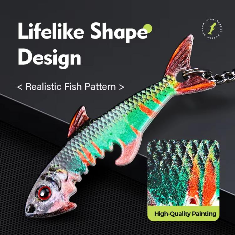 Fish-shaped Bottle Opener Metal Iron Plate Bait Shape Key Chain Hanging Bag Accessories