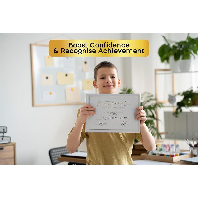 Certificate of Achievement Awards, 25 Blank Certificates of Achievement with Gold Foil Design, 8.5x11", Award Certificates for Students, Recognition,