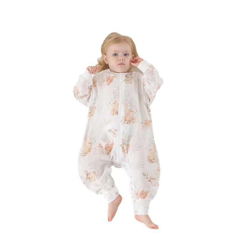Baby Sleep Sack Bamboo Cotton A Anti-Kick Blanket Onesie Air Conditioner Room Wear