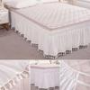 Wrinkle Resistant Tassel Bed Skirt Solid Color Bed Ruffles Wrap  Bedding Accessory