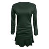 Женская мода сексуальная юбка трикотажная с длинным рукавом плиссированное платье-футляр