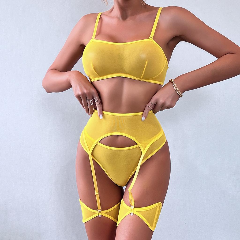 Новое сексуальное женское белье Mesh Perspective, комплект нижнего белья из четырех предметов, 5 цветов