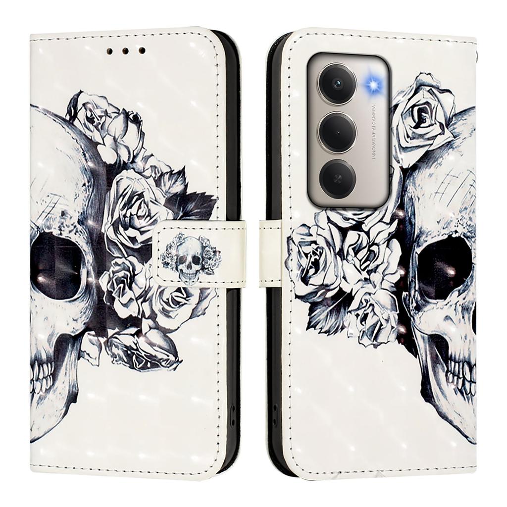 For Xiaomi Redmi 15 4G (EU) (171mm) Leather Case Pattern Printing Wallet Stand Mobile Cover with Strap