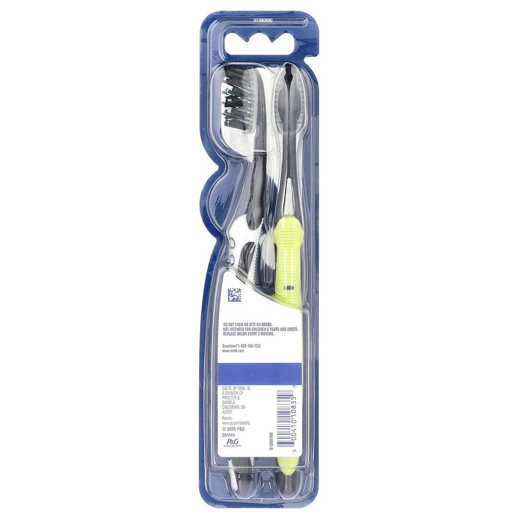 Oral-B Зубная щетка Pro-Flex Charcoal, средняя жесткость щетины, 2 штуки