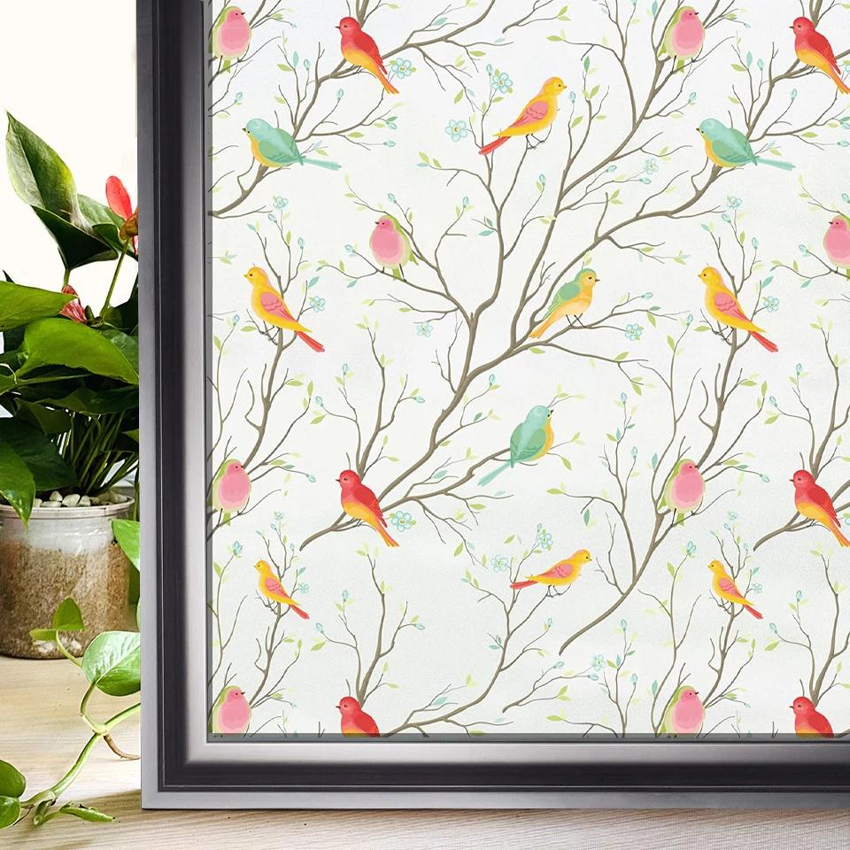 Широкий 75/90 см Тепло-контроль Радуга Окно Виниловая Защитная Тонировка Окна Солнцезащитная Пленка Неклеящиеся Наклейки Витражи