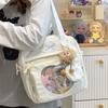 Японская прозрачная сумка для боли в стиле ins, сумка-мессенджер, женская сумка на плечо большой вместимости, милая сумка-тоут для ученицы средней школы, модная