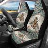 Чехлы на сиденья автомобиля Bulopur Black Boho Цветочные, Только для передних сидений, для женщин и мужчин, с карманом-органайзером, для автомобилей, внедорожников, грузовиков, седанов