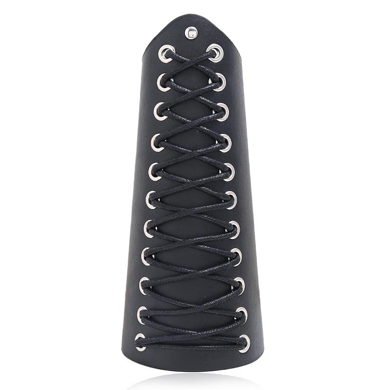 Европейский и американский панк-рок кожаный браслет - Плетеный шнурок браслет для езды на мотоцикле