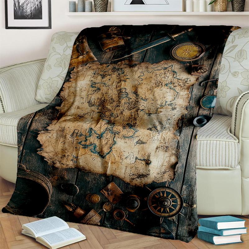 29 Style New Retro Marine Nautical Chart Compass Map Blanket,Soft Throw Blanket for Home Bedroom Bed Sofa Travel Office Cover