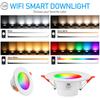 85-265v Led Smart Downlight Bluetooth-compatible Control Rgbcw Dimmable Spotlight Alexa Voice/app
